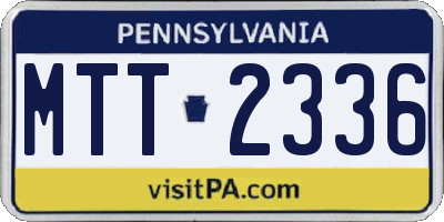 PA license plate MTT2336