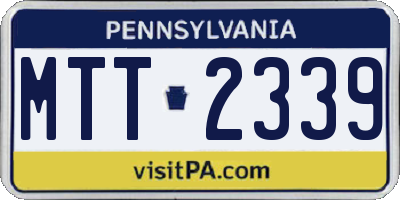 PA license plate MTT2339