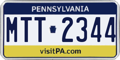 PA license plate MTT2344