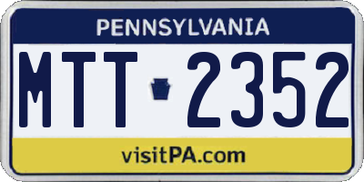 PA license plate MTT2352