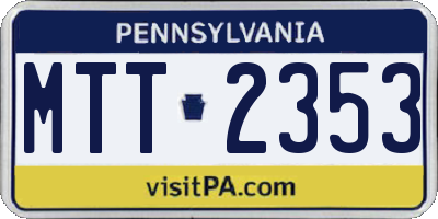PA license plate MTT2353