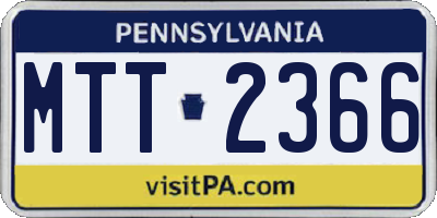PA license plate MTT2366