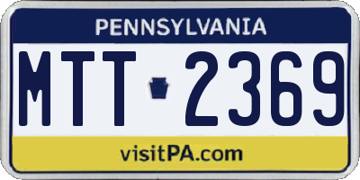 PA license plate MTT2369