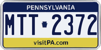 PA license plate MTT2372