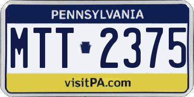 PA license plate MTT2375