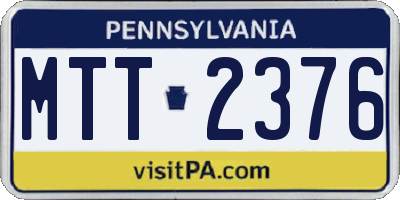 PA license plate MTT2376