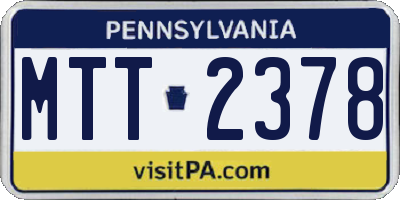 PA license plate MTT2378