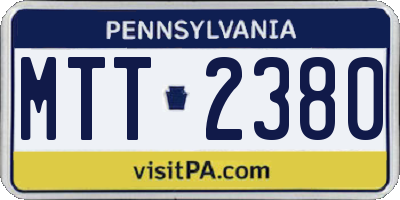 PA license plate MTT2380