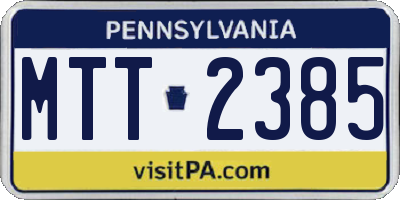 PA license plate MTT2385