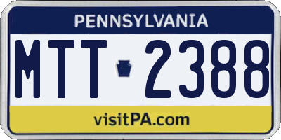 PA license plate MTT2388