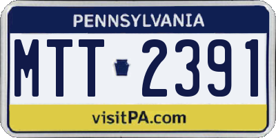 PA license plate MTT2391