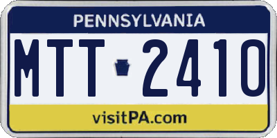 PA license plate MTT2410