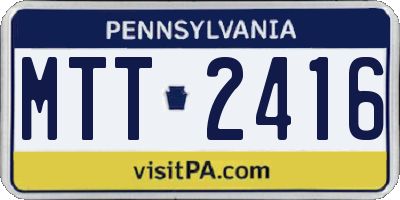 PA license plate MTT2416