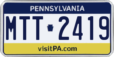 PA license plate MTT2419