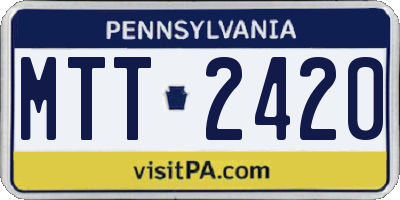 PA license plate MTT2420