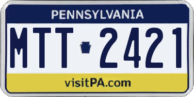 PA license plate MTT2421
