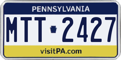 PA license plate MTT2427