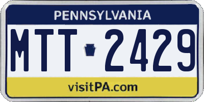 PA license plate MTT2429