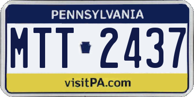 PA license plate MTT2437