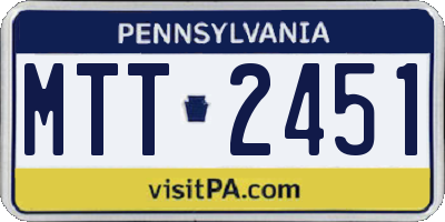 PA license plate MTT2451