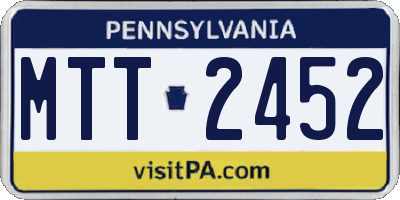 PA license plate MTT2452