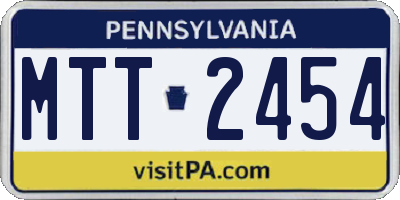PA license plate MTT2454