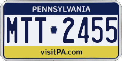 PA license plate MTT2455