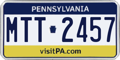 PA license plate MTT2457