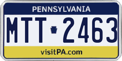 PA license plate MTT2463