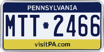 PA license plate MTT2466