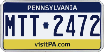 PA license plate MTT2472