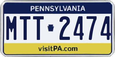 PA license plate MTT2474