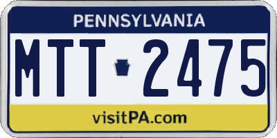 PA license plate MTT2475