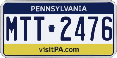 PA license plate MTT2476
