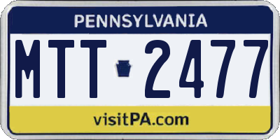 PA license plate MTT2477
