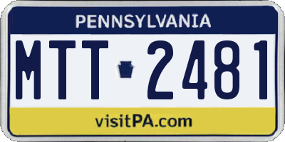 PA license plate MTT2481
