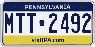 PA license plate MTT2492