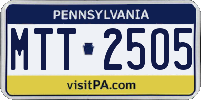 PA license plate MTT2505