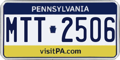 PA license plate MTT2506