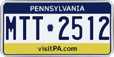 PA license plate MTT2512