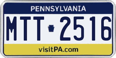 PA license plate MTT2516