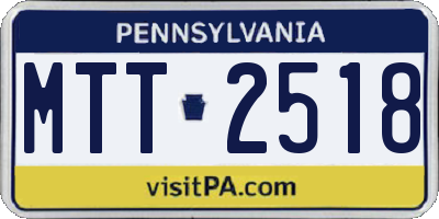 PA license plate MTT2518