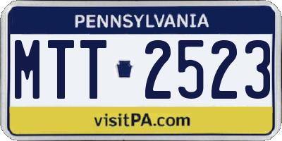 PA license plate MTT2523