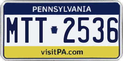 PA license plate MTT2536
