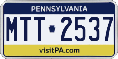 PA license plate MTT2537