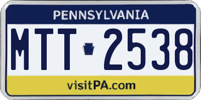 PA license plate MTT2538