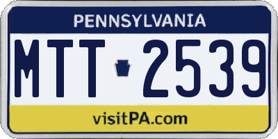 PA license plate MTT2539