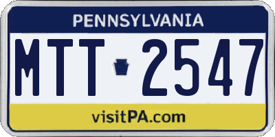 PA license plate MTT2547