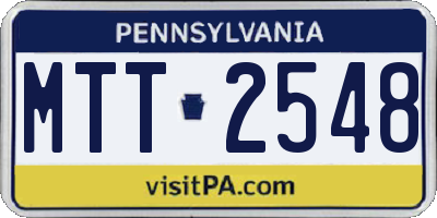 PA license plate MTT2548