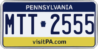 PA license plate MTT2555